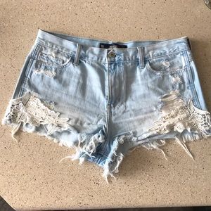 Hollister high-rise light denim shorts